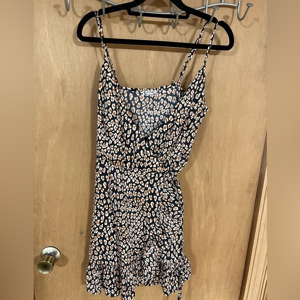 FREE PEOPLE-leopard print wrap dress